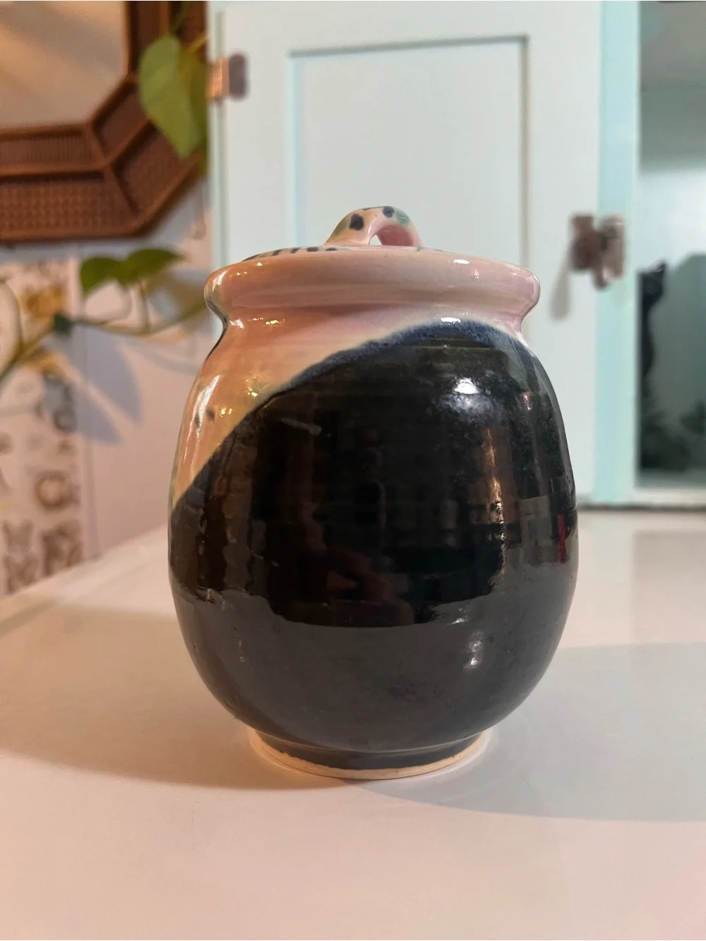 Handcrafted Pottery Lidded Jar